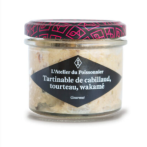 Pot de tartinable de cabillaud, tourteau et wakamé 90 g de L’Atelier du Poissonnier, spécialité marine pour l’apéritif