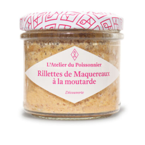 Pot de rillettes de maquereaux à la moutarde 90 g de L’Atelier du Poissonnier, recette marine artisanale