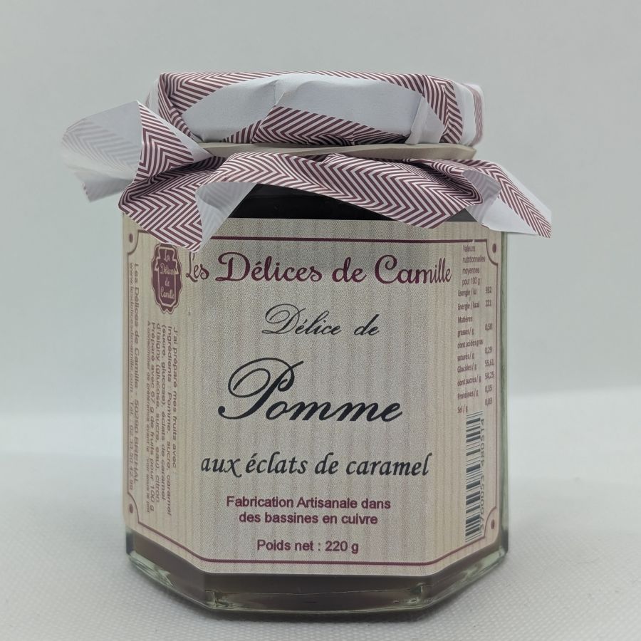 Confiture Pomme éclat de caramel 220g- Les Délices de Camille